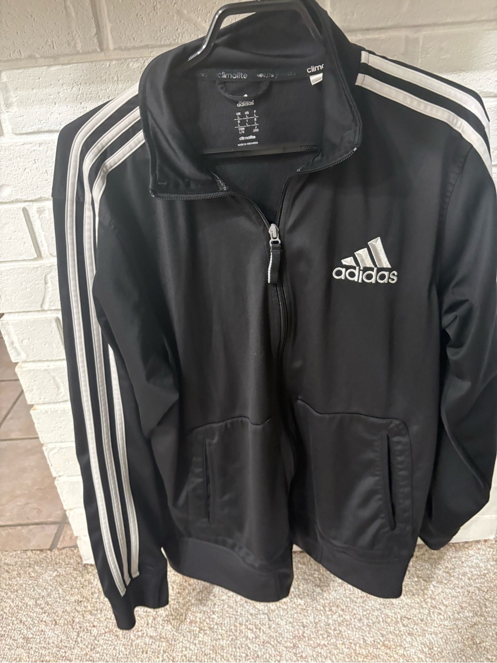 Vintage Adidas Men’s Black 3-Stripe Track Jacket